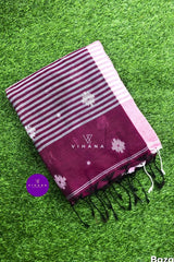 Magenta Bengal Cotton Saree