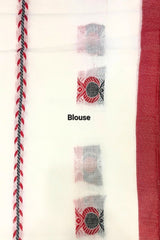 White Bengal Cotton Saree with Pomegranate Motifs