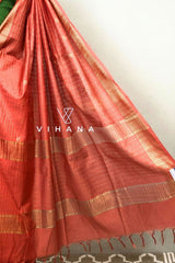 Orange Kota Silk Weaving Saree