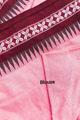 Soft Pink Bengal Cotton Saree