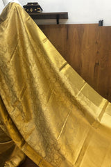 Golden Yellow Kanjivaram Tissue Silk Saree