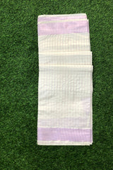 Rose Gold Checkered Kerala Cotton Set Saree