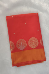 Orange Banarasi Katan Silk Saree