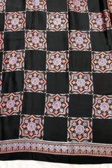 Premium Gajji Modal Silk Saree with Ajrakh Hand Block Prints-Black