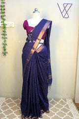 Blue Kota Mini Check Mangalagiri Silk