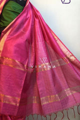 Pink Kota Mini Check Mangalagiri Silk