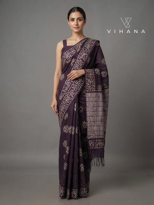 Kota Silk Saree with Katwar Batik Print – VS513