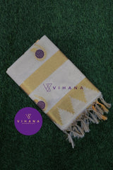 Premium Tissue Set Saree with Peacock Border