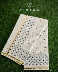 Kerala Set Saree with Jasmine Bud Design
