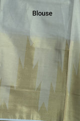 Golden Tissue Set Saree with Temple Print Border