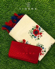 Kerala Set Saree with Floral Print