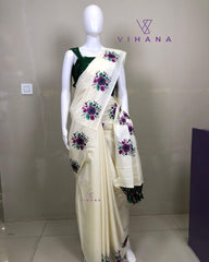 Kerala Set Saree with Floral Print