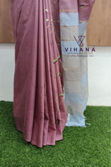 Kota munga embroidery silk saree