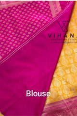 Yellow Soft Semi Silk Saree