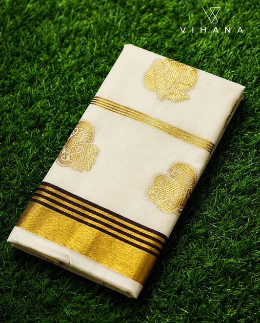 Kerala Set Saree with Blouse-VS372