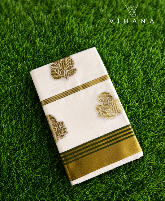 Kerala Set Saree with Blouse-VS373
