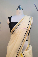 Dark Black Polka Dot Cotton Set Mund