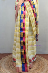 Lotus Printed Kerala Tissue Cotton Set Mundu