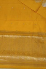 Yellow Banarasi Katan Silk Saree