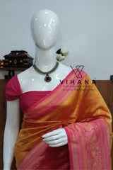 Yellow Soft Semi Silk Saree