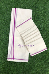 Puliyilakara Set Mundu with Magenta Kara