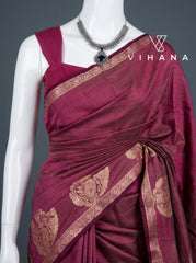 Tussar Silk Saree Paisley Motif-VS517