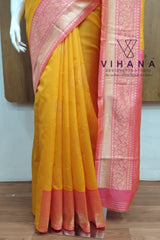 Yellow Soft Semi Silk Saree