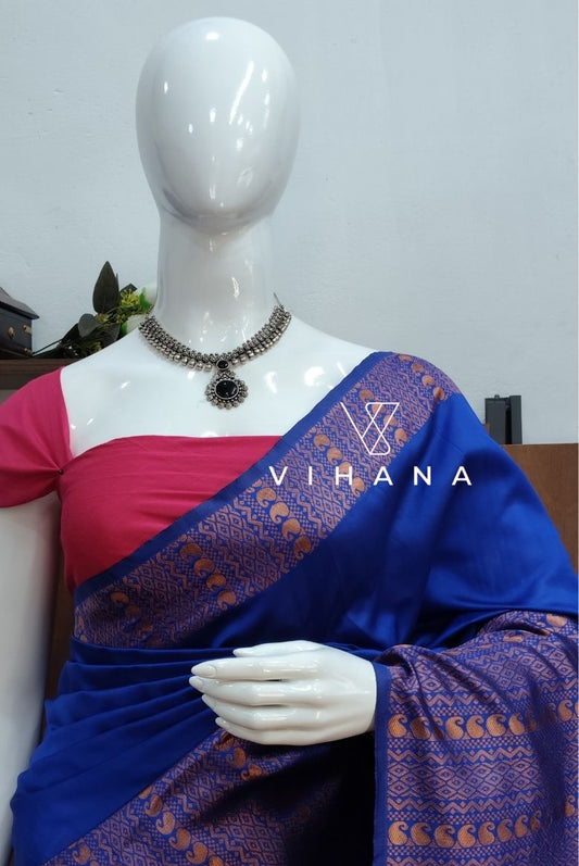 Royal blue Semi Silk Saree