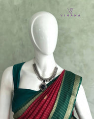 Viscose Georgette Banarasi Check Maroon Color-VS528