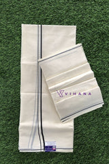 Puliyilakara Set Mundu with Thin Black Kara