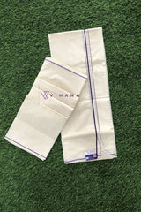 Puliyilakara Set Mundu with Thin Violet Kara