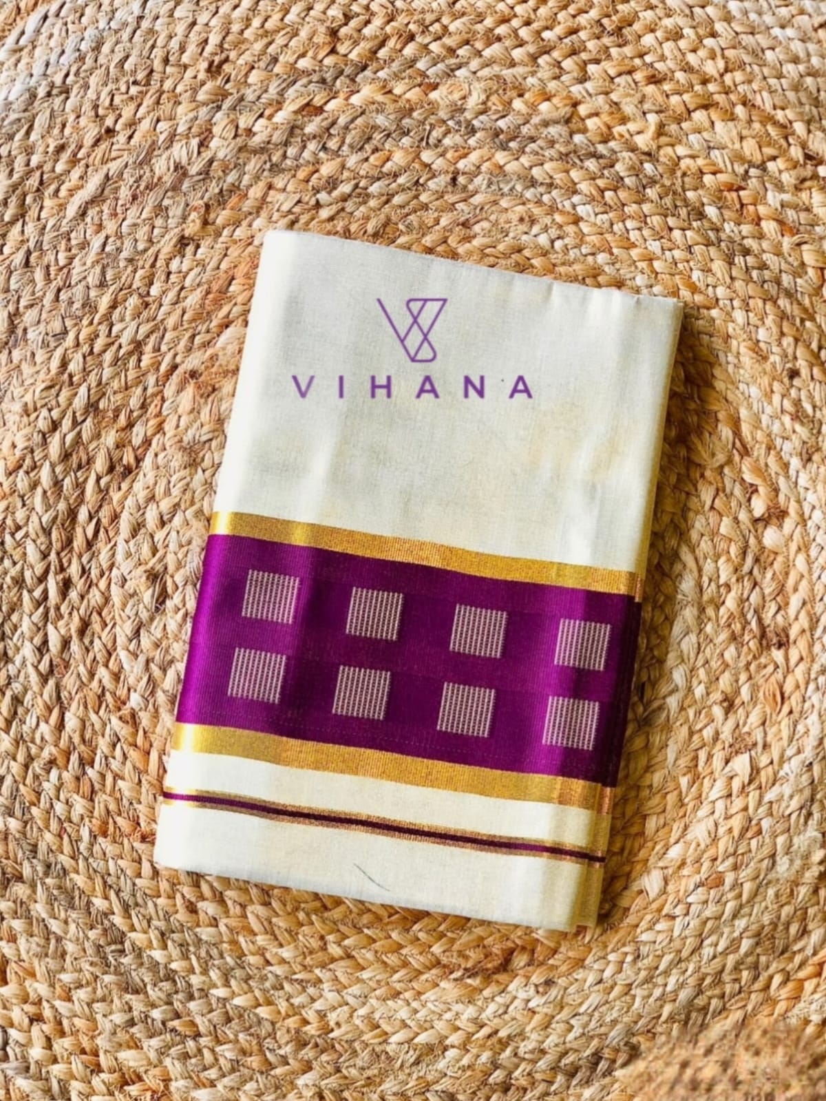 Kerala Golden Tissue Set Saree Off White-VS383