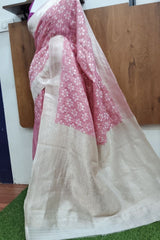 Dusty Pink Cotton Linen Saree