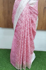 Dusty Pink Cotton Linen Saree
