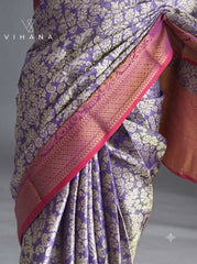 Jacquard Weaving Silk Saree –1 Gram Gold Inspired-VS515