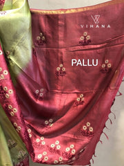 Katan Tussar Silk Saree with Embroidery-VS529