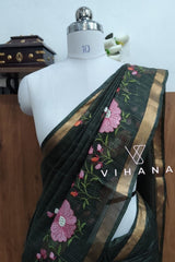 Green Kota Doriya Organza silk Saree
