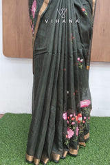 Green Kota Doriya Organza silk Saree