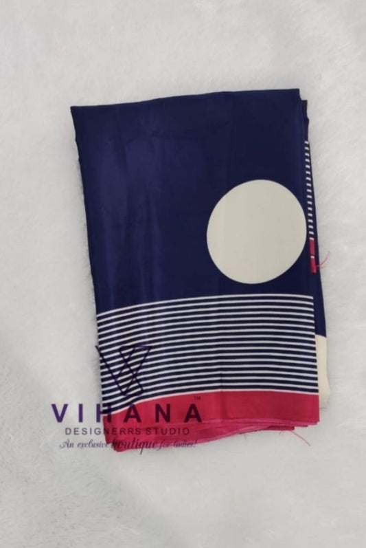Blue Polka Dot Modal Crepe Silk Saree