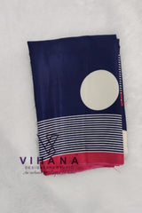 Blue Polka Dot Modal Crepe Silk Saree