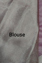 Rose Gold Mouve Pink Organza Silk Saree