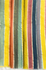 Multicolor Cotton Saree Striped woven Design with Blouse Piece