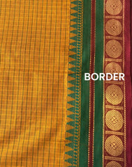 Pure Chettinad Cotton Check Zari Border Saree-VS516