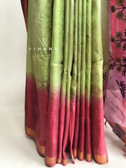 Katan Tussar Silk Saree with Embroidery-VS529