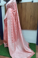Peach Spun Cotton Saree