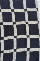 Navy Blue Hand Block Printed Mulmul Cotton Saree