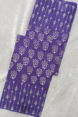 Calming Lavender Hand Block Printed Mulmul Cotton Saree