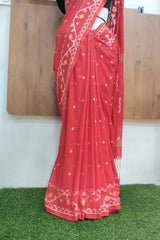 Elegant Red Cotton Saree