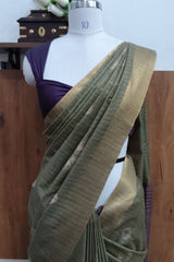Pastel Green-Dusty Mouve Bhagalpuri Silk Saree