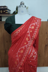 Elegant Red Cotton Saree